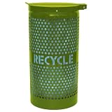 Perf. Recycle Receptacle w/Cover - 10 gal. - Green
