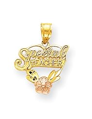 10k Two-Tone Special Teacher Heart Charm