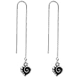 Handcrafted Spiral Heart 925 Silver Threader Earrings