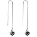 Handcrafted Spiral Heart 925 Silver Threader Earrings