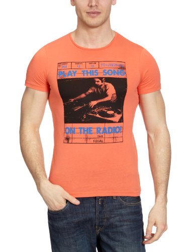 TOM TAILOR Denim Herren T-Shirt 10226550012/play this song tee, Gr. 48 (XS), Orange (4169) Preisvergleich