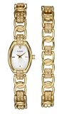 Image of Accurist LB1193S Ladies Gold tone stone set watch and matching bracelet gift set