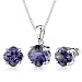 Jewelry : Classic Perfection: 8.25 carat Checkerboard Lily Cut Alexandrite Pendant Earring Set in Sterling Silver