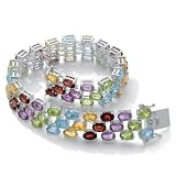 Multi-Gemstone Sterling Silver Bracelet 7 1/2