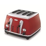 :Delonghi, 4 Slice Icona Toaster - Red