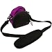 Purple VG Mini Laurel Compact Nylon Carrying Pouch with Removable Shoulder Strap for Pentax Q10 / Pentax Optio RZ18 / Pentax Q / Pentax Optio M90 / Pentax Optio I-10 / Pentax Optio H90 / Pentax Optio E90 / Pentax Optio P80 / Pentax Optio WS80 Point & Shoot Digital Cameras