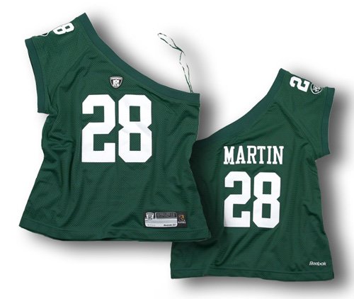 New York Jets Curtis Martin #28 Womens NFL One Shoulder Jersey, Green