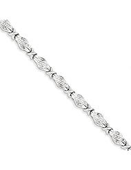 Genuine .925 Sterling Silver Diamond X Bracelet 8 Grams . 100% Satisfaction Guaranteed.