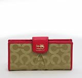 Coach Signature Madison Op Art Credit Card Skinny Wallet 46636 Khaki Punch