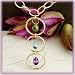 Jewelry : 14K 3-Circle Multi Gemstone Necklace