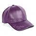 Emstate Genuine Cowhide Leather Unisex Adjustable Baseball Cap Made in USA (Purple)