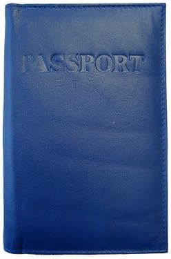Leather Colored Passport Holders Wallet Color: Blue