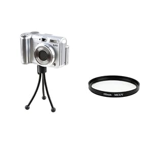 Everydaysource Black Mini Retractable TriPod + 58Mm Multi-Coated Ultra Violet (Mc-Uv) Lens Filter Compatible With 58Mm Lens Camera