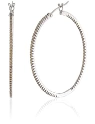 Sethi Couture "Simple Elegance" 1.5 Inch Orange Diamond Micro Hoop Earrings