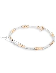 (X1000Diamond) 18K/750 Rose & White Gold Diamond Accent Linked Bracelet 6.5" + 1" (0.53ct, G-H Color, VS2-SI1 Clarity)
