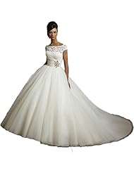 Organza Lace Wedding Dress  with a Court Train 