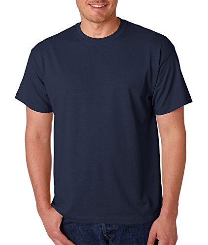 Gildan Adult 5.6 oz 50/50 Short Sleeve T-Shirt in Navy - Large