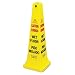 Rubbermaid Commercial Four-Sided Caution, Wet Floor Yellow Safety Cone, 12-1/4 x 12-1/4 x 36 (6276-77)