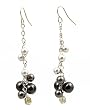 Earrings - E23 - Swarovski Pearl Cluster Dangle ~ Black Diamond