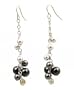 Earrings - E23 - Swarovski Pearl Cluster Dangle ~ Black Diamond
