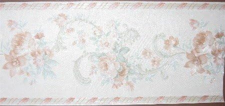 Pale Peach & Mint Green Embossed Border 24321