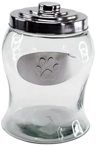 Housewares International 15-Inch by 10-Inch Glass Pet Treats and Snacks Storage Jar