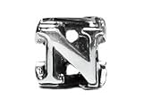 Zable(tm) Sterling Silver Open Initial 'N' Bead / Charm