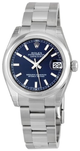 Rolex Datejust Blue Index Dial Oyster Bracelet Unisex Watch 178240BLSO