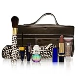 Estee Lauder Travel Set (Brown Bag with White Stitches) 7 Piece Set