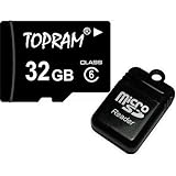 Topram 32GB 32G Class 6 C6 microSD microSDHC SDHC Memory Card with SD Adapt ....
