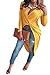Pink Queen Uniqe V Neck Knot Front Long Sleeve T-Shirt Top for Women(Yellow,L)