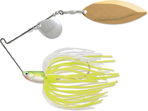 Terminator T1 Spinnerbait-Colorado/Willow, Nickel/Gold Blade (Chartreuse White Shad, 1/4-Ounce)