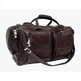 Buy Piel 2028-SDL Saddle Duffel-Pockets On Wheels by Piel Leather