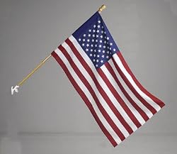 Valley Forge 2.5-Foot x 4-foot Polycotton Flag With 5-Foot Wood Pole & Adjustable Nylon Bracket