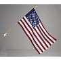 2.5'X4" Polycotton flag with 5' wood pole & adjustable nylon bracket