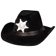 Adult Flocked Black Sheriff Cowboy Hat