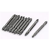 uxcell　プラスドライバービット　金属　グレー　1/4"六角シャンク幅　65mm長　10個入り