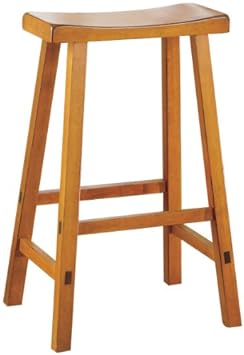 Homelegance 5302C-24 Saddleback 24-Inch Height Barstool, Cherry, Set of 2,Home Elegance - DROPSHIP,5302C-24