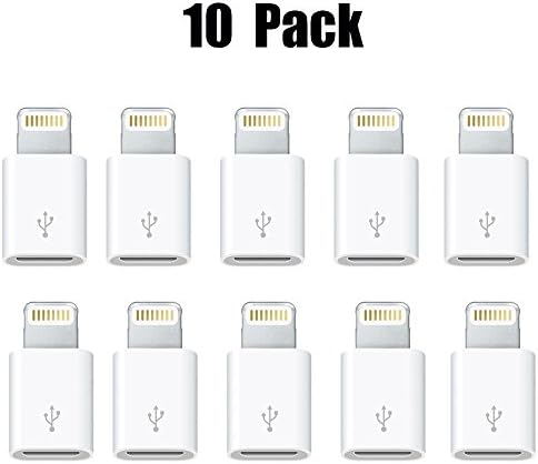 OriDecor [ Pack of 10 ] Micro USB to 8 Pin Lightning Converters Android Micro USB Transfer to Apple IOS Lightning Port, Compatible for iPhone5/5S/6/6S/6 Plus/6S Plus/SE and Android Phones, Pack of 10
