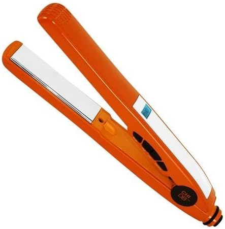 Hair Straightening Iron with 1" Titanium Plates, Slim Lightweight Design with Heat Levels Up To 410 Degrees, LED Electronic Temperature Control, Includes Swivel Power Cord and Convenient Hanging Loop, Bonus FREE Bottle of Conditioner & Bottle of Deep Brilliance Reflect Silk Reflection Included, Orange Finish