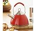 2.5L RED ENAMEL WHISTLING KETTLE STAINLESS STEEL