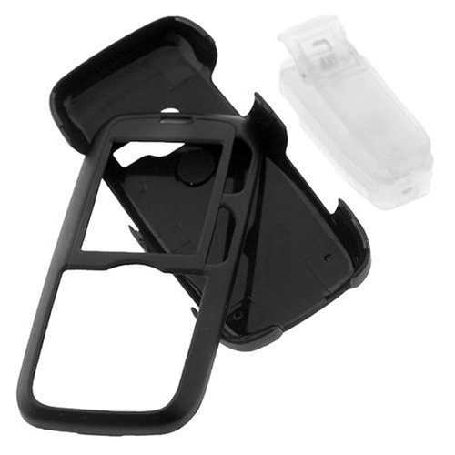 Solid Black Rubberized Snap On Case with Clip For LG Rumor LX260 Cell phone