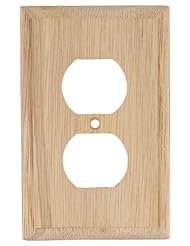 Home Improvement: GE 51555 Unfinished Wood Duplex Receptacle Wall Plate - GE