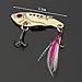 SAGUARO 4pcs 55mm VIB Metal Spoon Fishing Hard Lure Bass Blade Crank Bait Treble Hooks Spinners Sequins Paillette with Pin Feather Vibration Fishing Tackle Tools