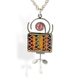 Mod Stripes and Leaves Necklace from the Artazia Collection #208 GN ONK