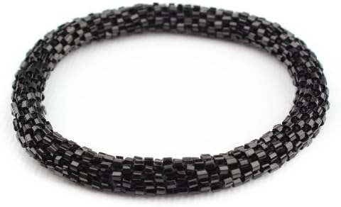 Solid Colors Nepal Bracelets Hand Made Roll On Glass Beaded Bracelet I