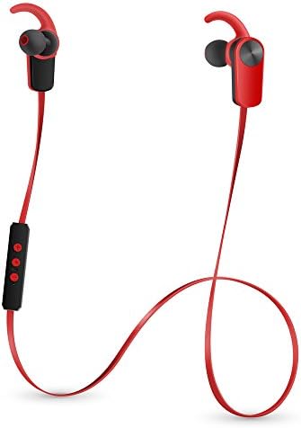 Photive PH-EB100 Sweat-Proof Wireless Bluetooth 4.1 Stereo Earbuds with Built in Microphone (Red)