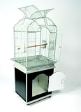 Fan Top Bird Cage w/ Wood Storage Center 26 X 20