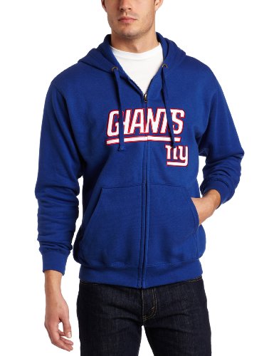 NFL Men's New York Giants Classic II Long Sleeve Fullzip Fleece With Hood (Deep Royal, Medium)