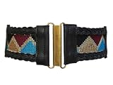 Tribal Weave Wide Elastic Clasp Belt
